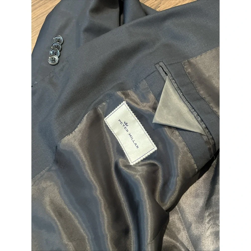 Peter Millar Suit Two Button Blazer Size 46T Slacks 40X32 Color Navy READ